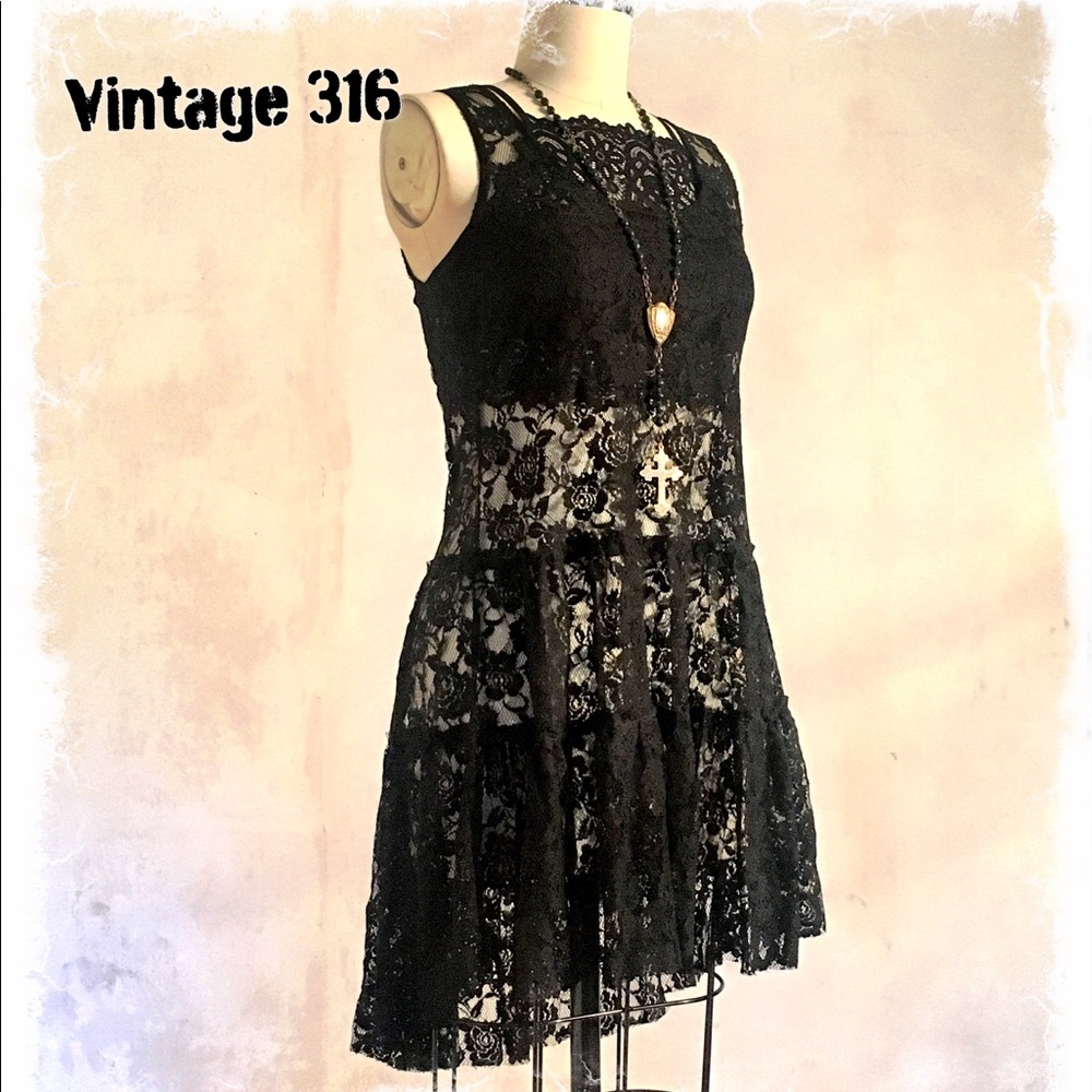 Black Lace Layering Tank